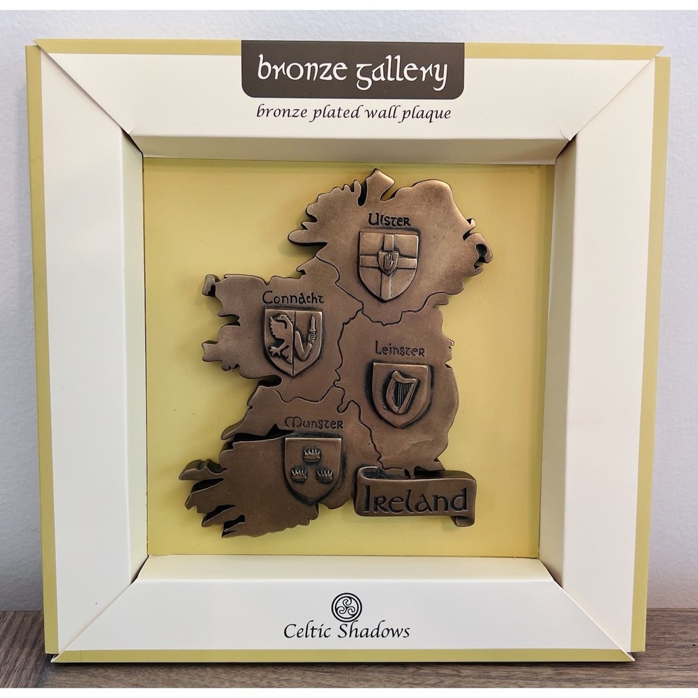 Provinces of Ireland- Bronze Plated Wall Plaque Celtic Shadows Decor New